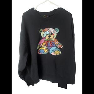 teddy fresh crewneck Patchwork teddy Embroidered Applique With Og Tag